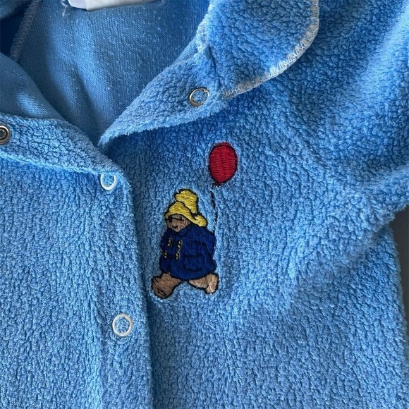 Vintage Paddington Bear Newborn Blue Footed Sleeper Pajamas Retro Kidcore Y2K - Picture 2 of 11